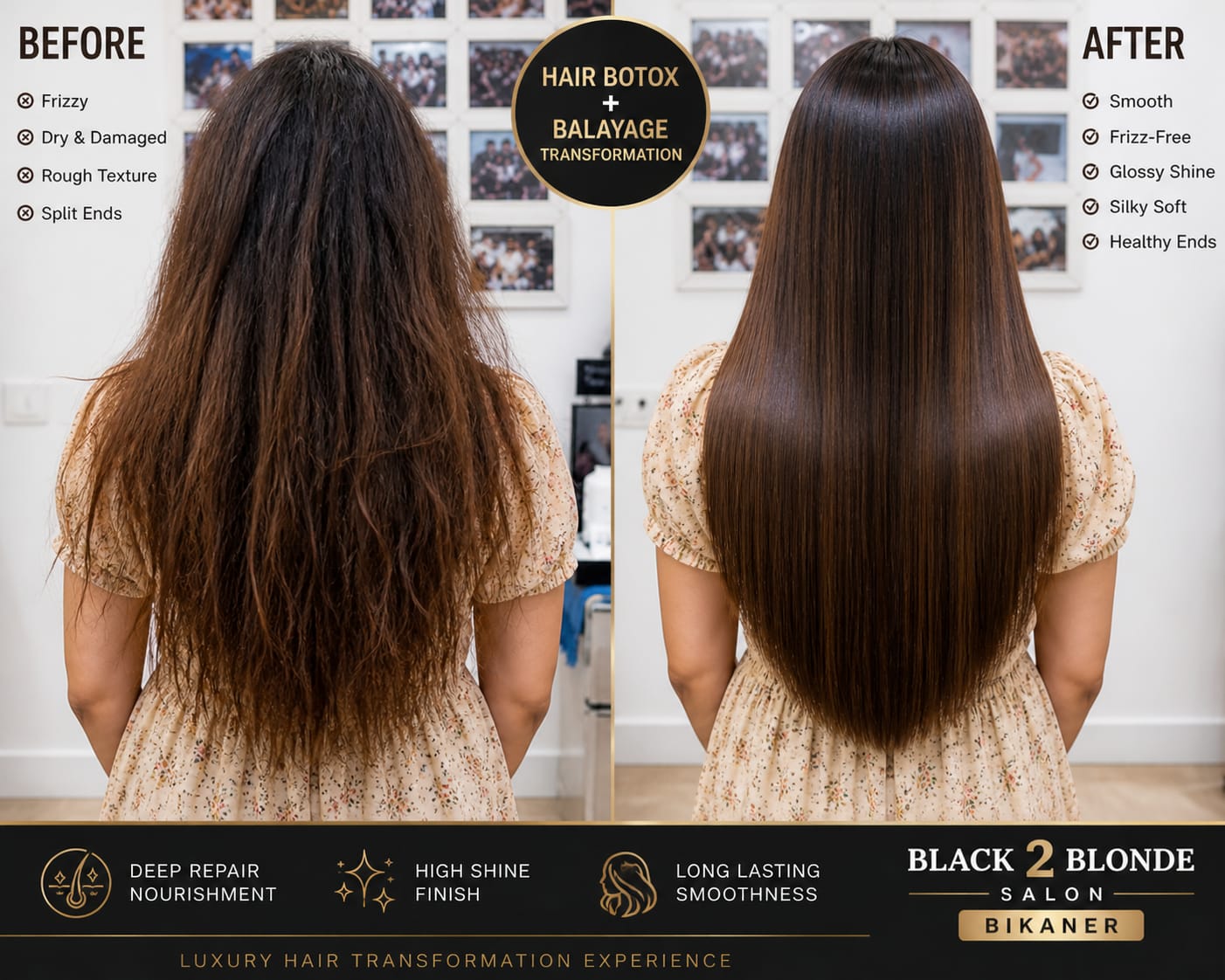 Hair repair before and after